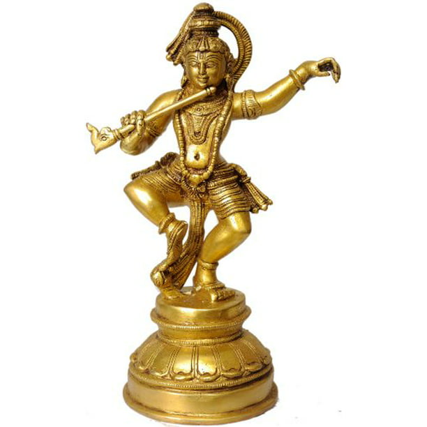Exotic India Krishna Brass Statue 